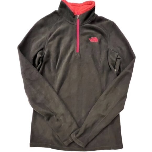 BUNDLE 3 FOR $18- The North Face‎ Jacket Adult S Black Pink Fleece 1/4 Zip - Picture 1 of 9